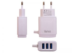 HT-31 3 USB 3.4A Ultra Fast Travel Charger with Cable